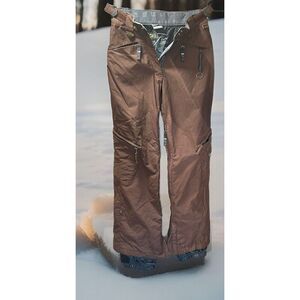 Ride Snowboard Ski Pants Cell 5 Series XS Brown Leg Zipper Waterproof -like New